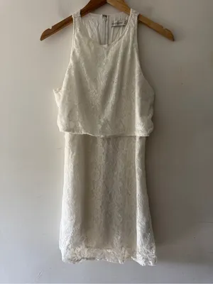 Abercrombie & Fitch White Lace Overlay‎ Tiered Dress thumbnail 2