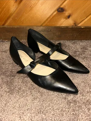 Nine West Lamond Black Mary Jane Pointed Toe Flat thumbnail 4
