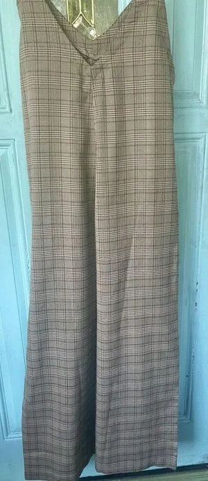 Brown Jumpsuit Women’s Small S Hem & Thread Plaid Overall Jumpsuit New W Tags thumbnail 11