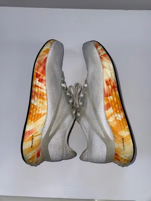 Reebok White Running Sneakers with Orange Yellow Marble Midsole thumbnail 7