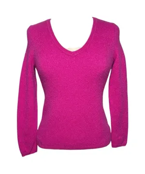 CASHMERE Charter Club Luxury Pink Vneck Pullover Sweater thumbnail 1