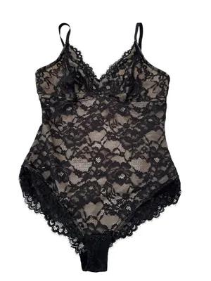 NWT Popilush Tummy Control Lace V-Neck Shapewear Slimming Bodysuit Black Size L thumbnail 6