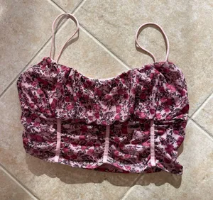 Garage Pink Floral Crop Cami thumbnail 1