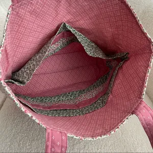 Calico Tote Bag Purse Quilted 10.5”x15”x5” thumbnail 5