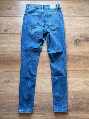 Express Skinny Jeans Mid Rise Distressed Blue thumbnail 2