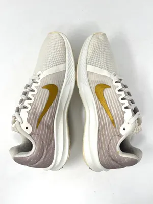 Nike Downshifter 8 Running Shoes Beige Taupe Metallic Gold Mesh Size 7.5 thumbnail 4