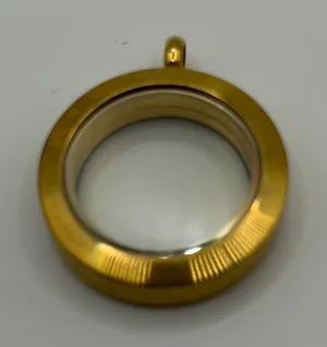 Origami Owl Floating Locket Pendant 25MM Gold‎ Hinged thumbnail 1