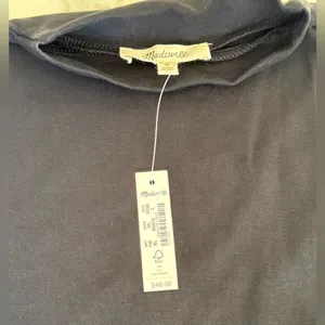 NWT Madewell Black Short-Sleeve Mockneck Tee S Sold Out! thumbnail 11