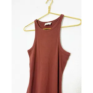 Sezane Erina Tank Midi Dress Size Small Brown Ribbed Quiet Luxury Classic thumbnail 7