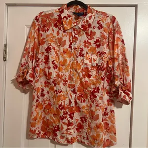#116 Karen Scott Cotton Button Up Blouse Xl thumbnail 1