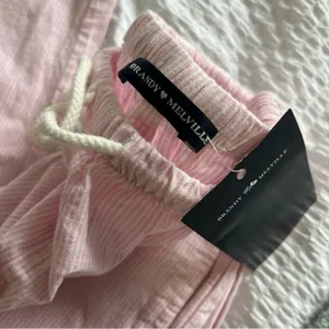 Brandy Melville Nanda Pink Striped linen pants thumbnail 3