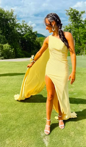 Sherri Hill 54429 One Shoulder with Cape Dress thumbnail 1