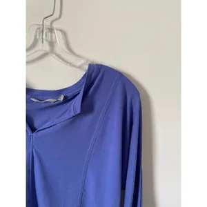 Athleta Oversized Quick Dry V-Neck Three Quarter Sleeve Workout Top Purple XXS thumbnail 3