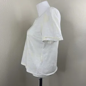 Loveshackfancy White Yellow Speckled Tshirt Women’s Sz XS Cotton Top *Flaw thumbnail 4