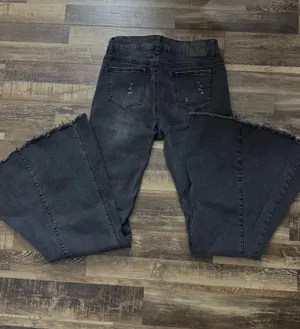 Lucky and Blessed Buckle Flare Jeans Black Wash Size 6 thumbnail 2