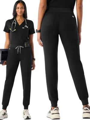 Figs Zamora Jogger Scrub Pant Womens Medium Black Medical Nurse Technical Health thumbnail 2