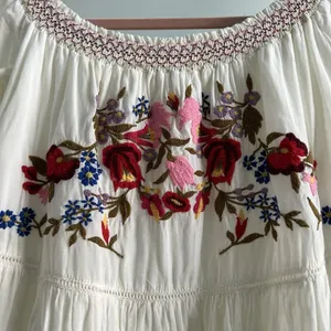 Free People Sunbeams White Graduation Dress Floral Embroidered Mini Dress Sz S thumbnail 4