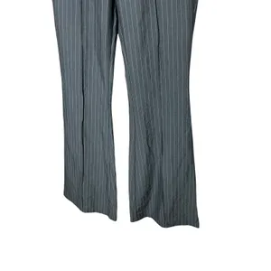 That's So Fetch Women's Gray Pinstripe Flare‎ Pants Tailored Trouser thumbnail 3