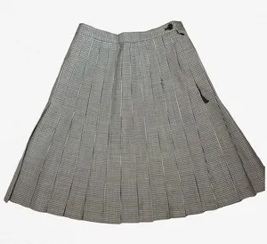 El Vous‎ Gingham Pleated Midi Skirt Black White Plaid Academic Size 4 thumbnail 1
