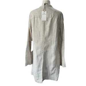 NWT Tuckernuck Tatum Linen Dress Small Beige Natural Shift Mini Long Sleeve thumbnail 6