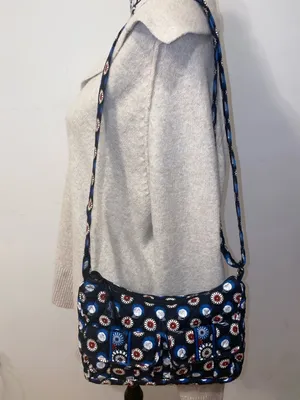 Vera Bradley Night Owl Libby Cotton Quilted Shoulder Crossbody Bag Retired Print thumbnail 3