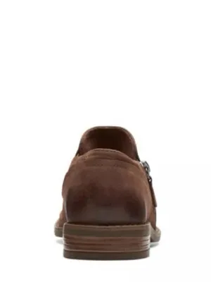 NEW Clarks Camzin Pace Bootie Brown SZ-7.5 Ruched Low Heel Ankle thumbnail 2