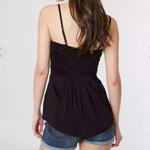 Free People Vacation Vibes Black Tank Top W-098 Sz M thumbnail 2