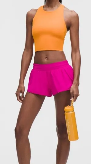 Lululemon Hotty LR Hot Pink Athletic Lined 2.5" Shorts Size 12 Outdoor thumbnail 1