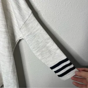 Mersea Heathered Cream Black Stripe Catalina Crewneck Sweater One Size thumbnail 5