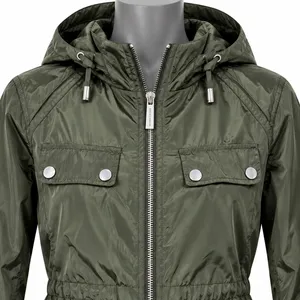 Michael Michael Kors Womens Olive Green Hooded Anorak Jacket Size S thumbnail 4