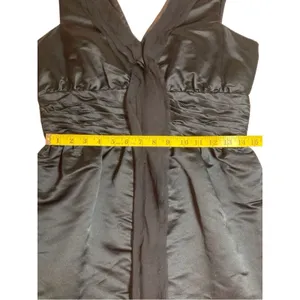 Castle Starr Elegant Black Silk V-Neck Mini Little Black Dress Size 6 EUC thumbnail 8