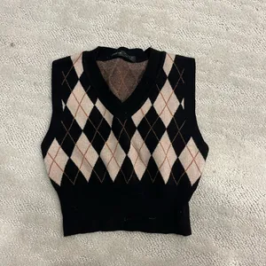 Cropped checkered sweater Tan Size 4 thumbnail 2