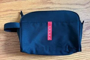 Prada Luna Rossa Makeup Pouch Bag Black Cosmetic Travel Compartment thumbnail 1