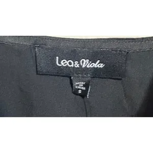 Lea & Viola NWT Black Satin Lace Slip Midi Dress 90s Lingerie Style S thumbnail 4
