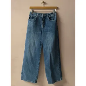 Zara Medium Wash Blue Straight Wide Leg Jeans Size 4 thumbnail 8