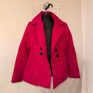 London Fog Women's Vibrant Red Pea Coat thumbnail 1