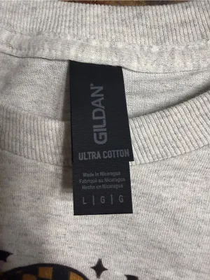 Gildan Light Gray Long Sleeve Cropped Ghost Graphic Tee with Orange Accents thumbnail 2
