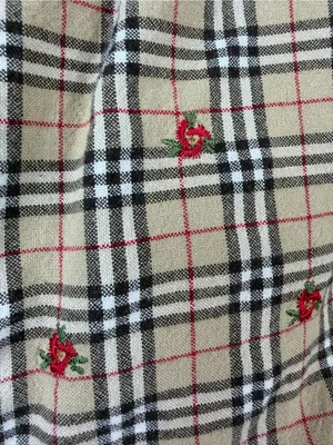 Vintage Plaid Floral Embroidered Button Down Shirt Grannycore Fall Acadamia XL thumbnail 6