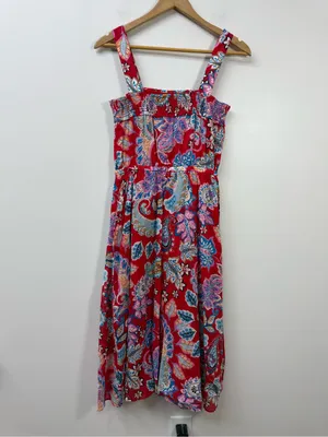 Talbots Red Paisley Summer Midi Sundress size 4 thumbnail 4
