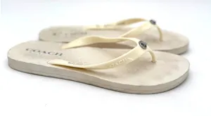 Coach Women's White Abbigail Flip Flop Thong Sandals Size 9 thumbnail 1