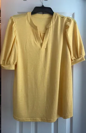 Ladies Tee Yellow Size L thumbnail 1