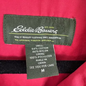 Eddie‎ Bauer Coral Pink Collared Button Up Lined Rain Jacket Pockets Size M thumbnail 5