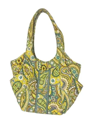 Vera Bradley Quilted "Lemon Parfait" Yellow Large Hobo Handbag Paisley‎ Bright thumbnail 1