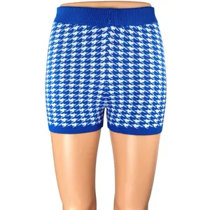 Princess Polly Blue Houndstooth Gingham High Waist Knit Biker Shorts Size S/M thumbnail 2
