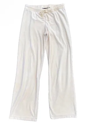 🍦 Vintage Y2K 2000s Low Rise McBling Rampage Size Medium French Vanilla Ice Cream Wide Leg Tracksuit Track Pants🍦 thumbnail 1