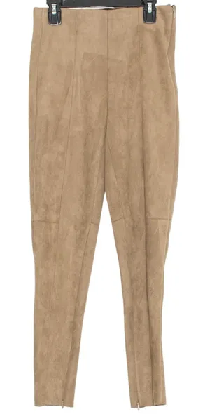 Zara Faux Suede Skinny Pants Camel XS Minimalist Neutral Y2K Office‎ Workwear thumbnail 1