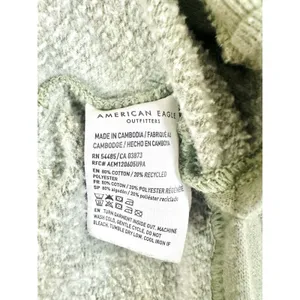 American Eagle Sublime Hoodie Oversized XS Green‎ Sun Graphic Band Tee Y2K Baggy thumbnail 13