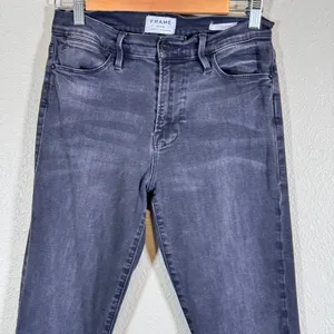 Frame Denim Black Le High Skinny Jeans Womens 28 Fall Casual Classic Preppy thumbnail 11
