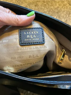 Lauren Ralph Lauren black pebbled leather oversized shoulder bag old money chic thumbnail 4