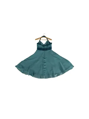 Vintage Alfred Angelo Y2K Aqua Halter Formal Dress Fairy Halloween Costume US 8 thumbnail 6